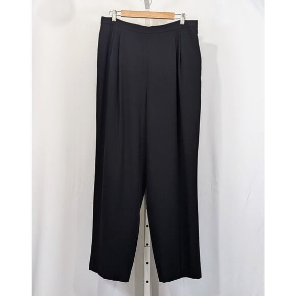 Kasper Pants Black Dress Lined Pleated Front High Waist Misses Size 16 - Picture 1 of 4